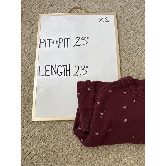 Lou & Grey Sweatshirt Womens Extra Small Red Star Embroidered Boxy Relaxed - Picture 9 of 9